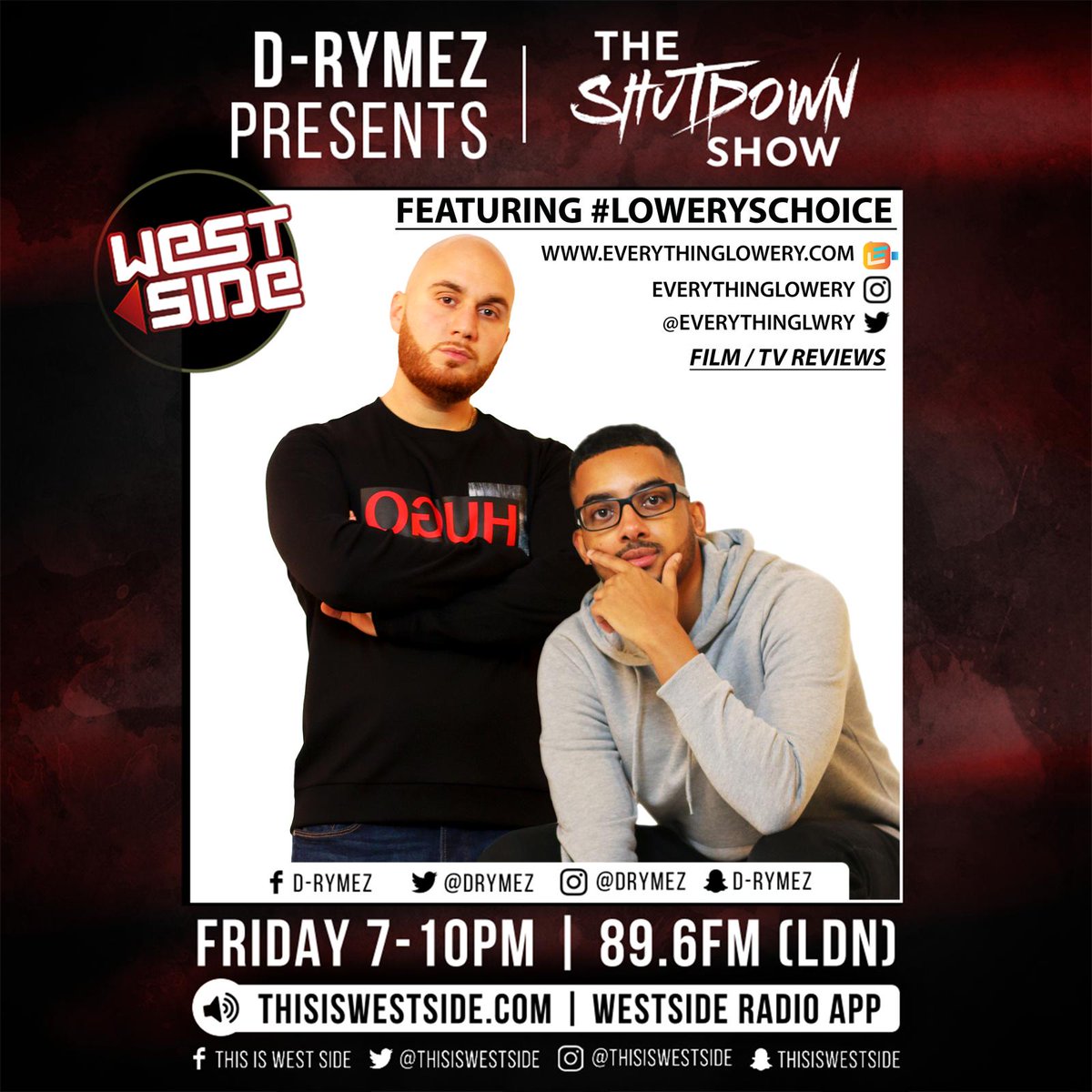 everythinglwry's tweet photo. I'm taking movie reviews to the next level 👀
I would like to officially announce that I am joining @drymez on his #ShutdownShow on @westsidefm this Friday 30th September!! Not only will you be hearing non stop bangers you will be hearing the best reviews and news in tv &amp; film🍿 https://t.co/XbrPE0Qmb3