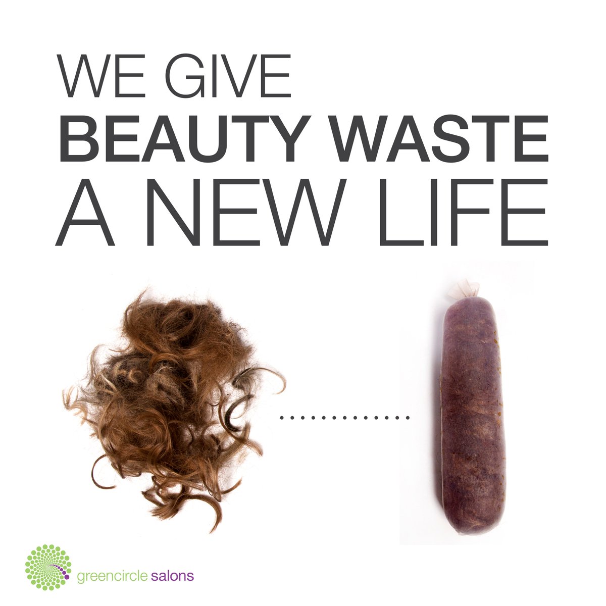 Instead of rotting in landfills &amp; creating extremely harmful greenhouse gas, the hair you get snipped at a #GreenCircleSalon salon gets a new life inside a hair boom – which is used to help clean up oil spills because it can absorb 12X its own weight in oil! #MakeBeautyBeautiful