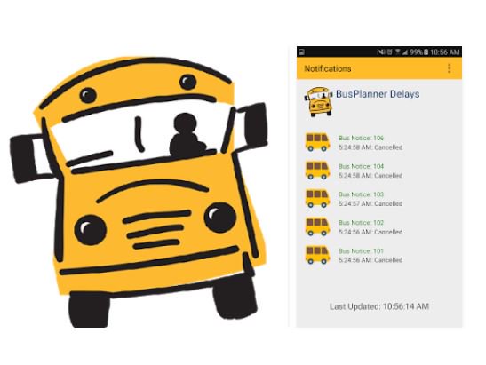 mybigyellowbus's tweet photo. It's winter - time for school bus cancellations and on road service delays.  Stay current with the free BusPlanner Delays app. Instructions here: https://t.co/93uB6xX7Oz https://t.co/HbyCpaBR37