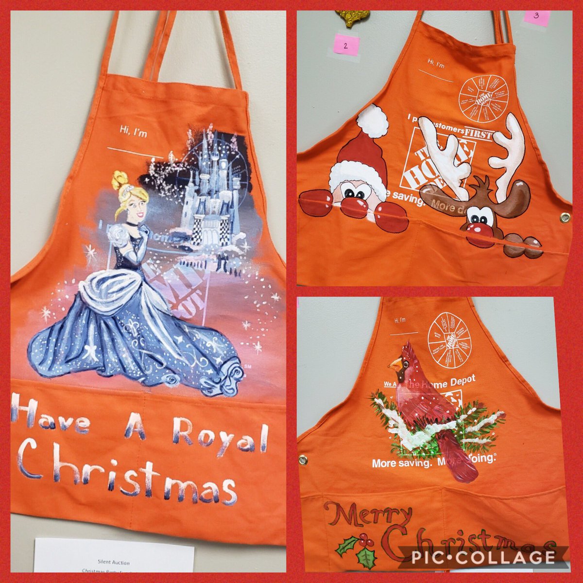 JanaRaeMcB's tweet photo. Silent auction by the Fun committee and VOA to raise money for the Christmas party!! Thank you @CallieElkins  and @Katina_Ann!!! FES @CharlesKevinMi1 outbid you, @jacklacy70! Better up that bid!! #SWBEST #Cinderellasmine #handpainted #ornamentsapronsgalore https://t.co/lJREM0NEnG