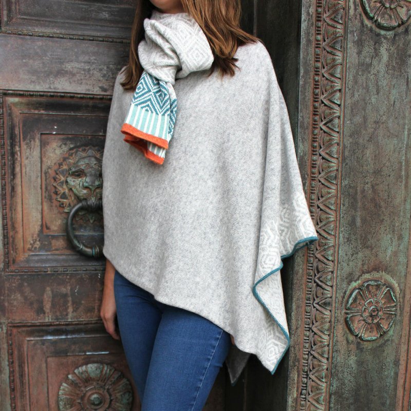 This combo will be a go-to for me this winter. Pictured here is the Ash Grey Slouch Poncho, Tile Stripe Scarf in lambswool and bamboo, and the Rest Fes Socks.  Check out my website for all my items, can’t see what you’re looking for? Sent me a DM, I’d be happy to help.