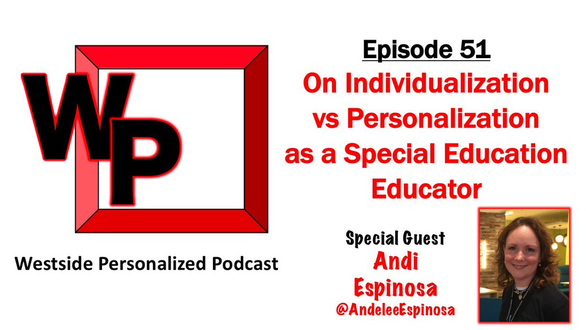 Excited to share another #PersonalizedLearning podcast, this week with @AndeleeEspinosa 
LINK: itunes.apple.com/us/podcast/wes…
#plearnchat #plrnchat #WestsidePL #edchat #education #spedchat #physics #scichat #institute4PL #formativechat #highschool #tlap #edtechafterdark #plsummit #sped