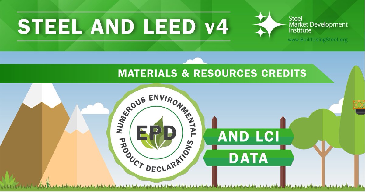 BuildUsingSteel's tweet photo. LCI data allows allows builders trying to achieve #LEEDv4 credits to assess a building’s life cycle environmental impacts early in the decision making. https://t.co/2JFBco1j7M