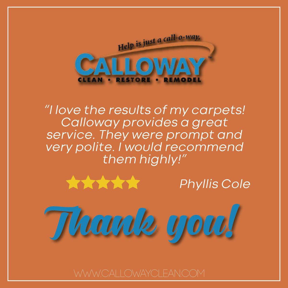 CallowayClean's tweet image. Happy #TestimonialTuesday! We're thrilled that you're happy with your results, Phyllis!