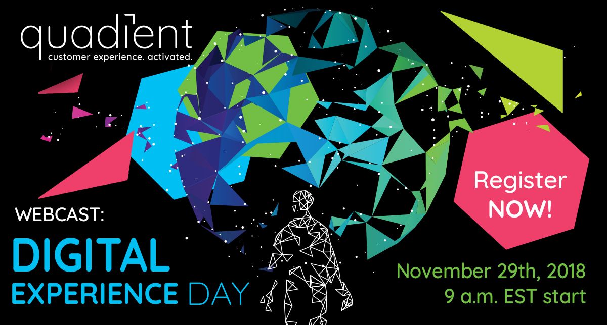 Quadient's tweet photo. We're less than 2 days away from DXDay - presenters will share their take on how companies must move beyond #DigitalTransformation first-steps/organizational ‘silos of excellence’, towards a single #DigitalExp while keeping the customers' first https://t.co/3669Oqx04J https://t.co/qnlDDm18z2