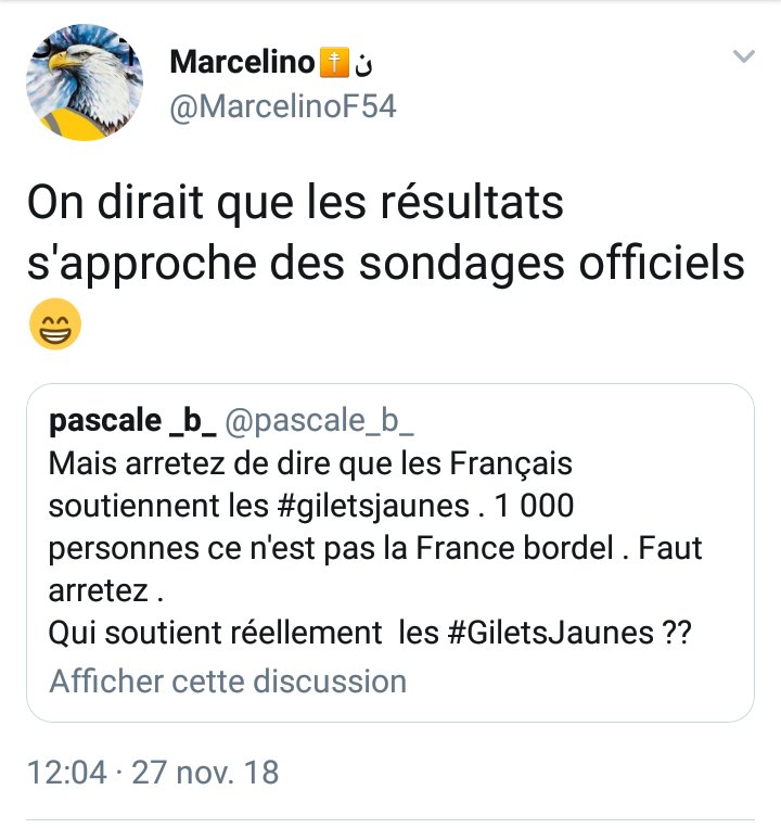MarcelinoF54's tweet photo. Cette #Marcheuse a voulu faire un sondage concernant le soutien aux #Giletsjaunes car disait-elle les 70-80% dans les médias ne reflétait pas la vérité.
Après + de 3000 votes et plus de 70% de soutien, ben elle a... supprimé son sondage 😂😂 https://t.co/i1BbEeFPku