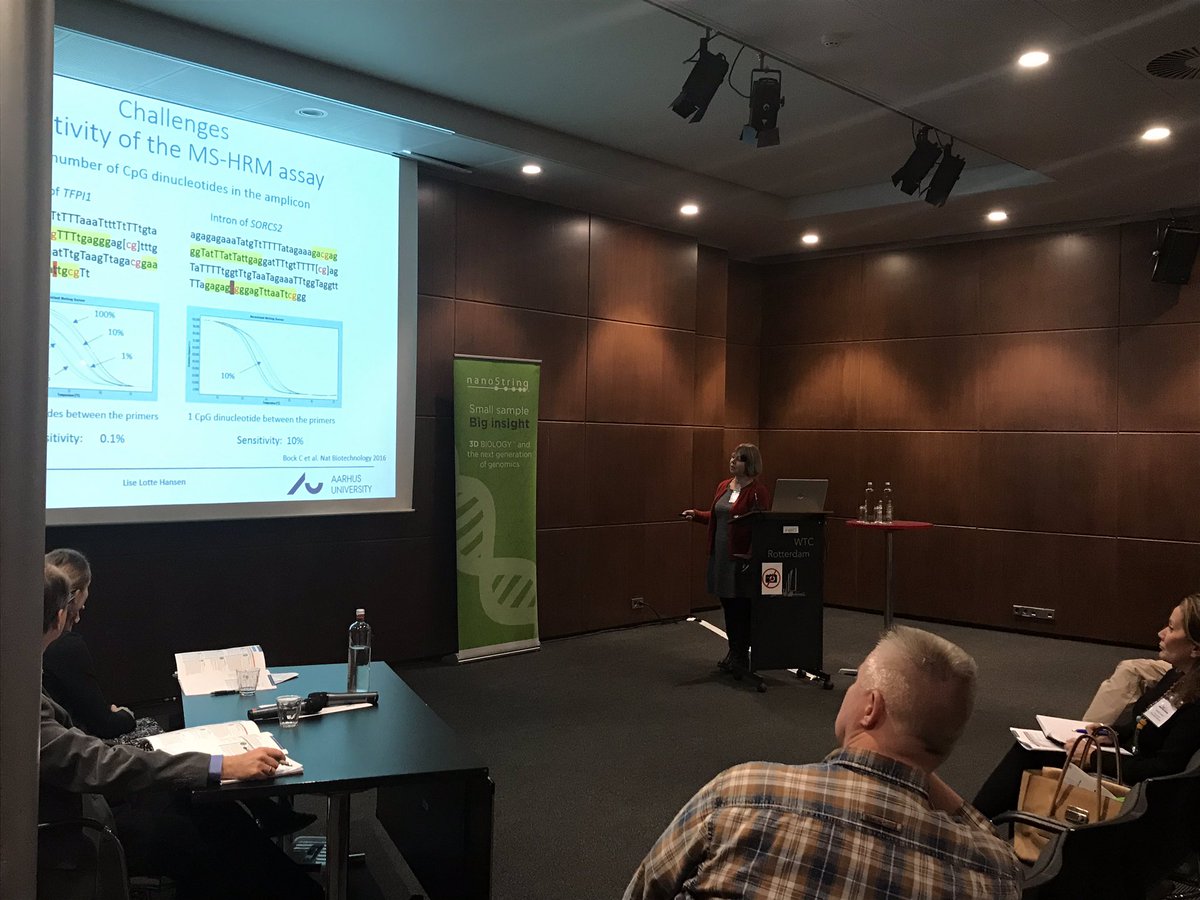 MethylDetect's tweet photo. A great talk about MS-HRM technology by Associate Professor and co-founder of MethylDetect ApS, Lise Lotte Hansen at #4BIO , 2018 Rotterdam. https://t.co/1XQSpuovSM
