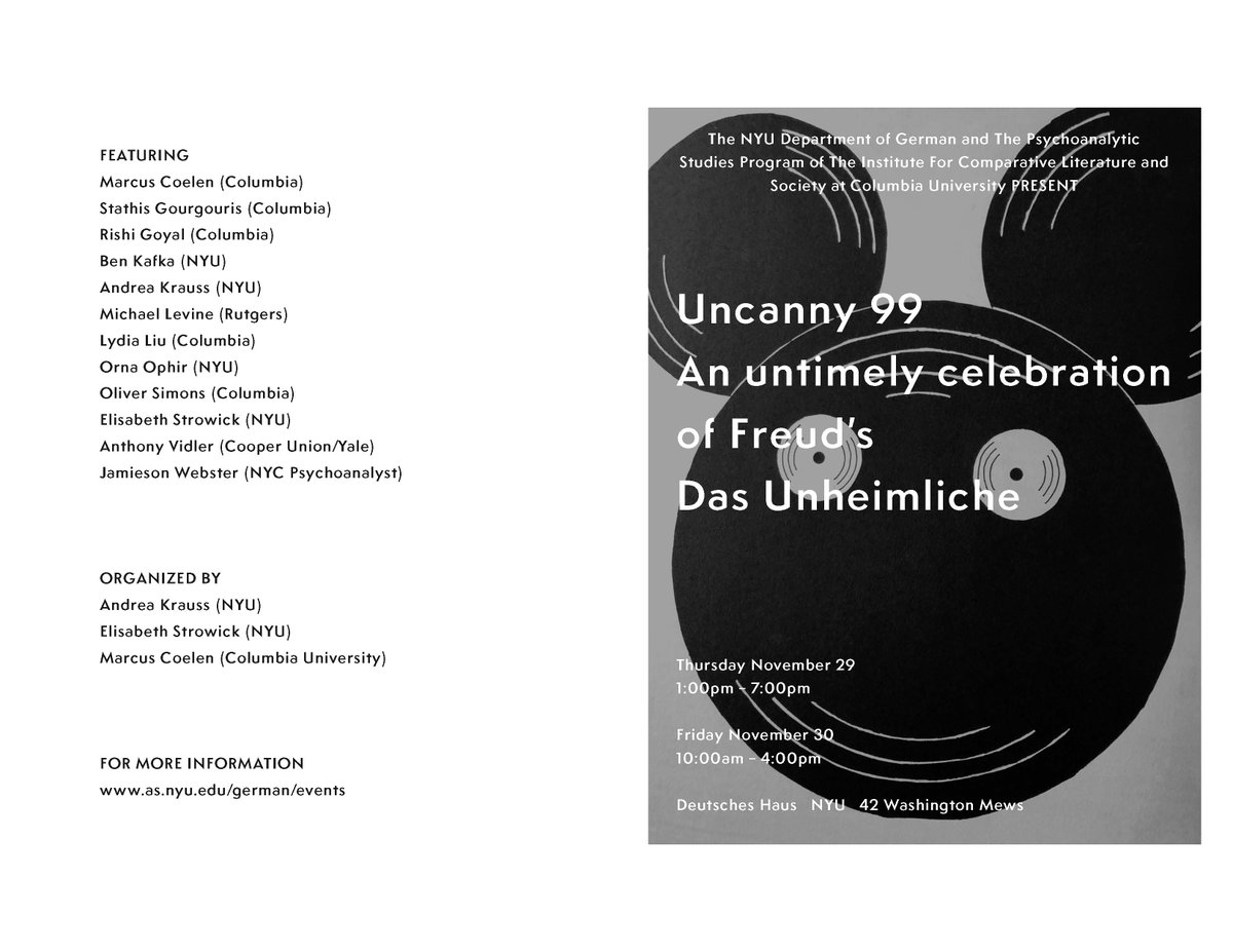 Nyu German Dept On Twitter Please Join Us This Thursday And