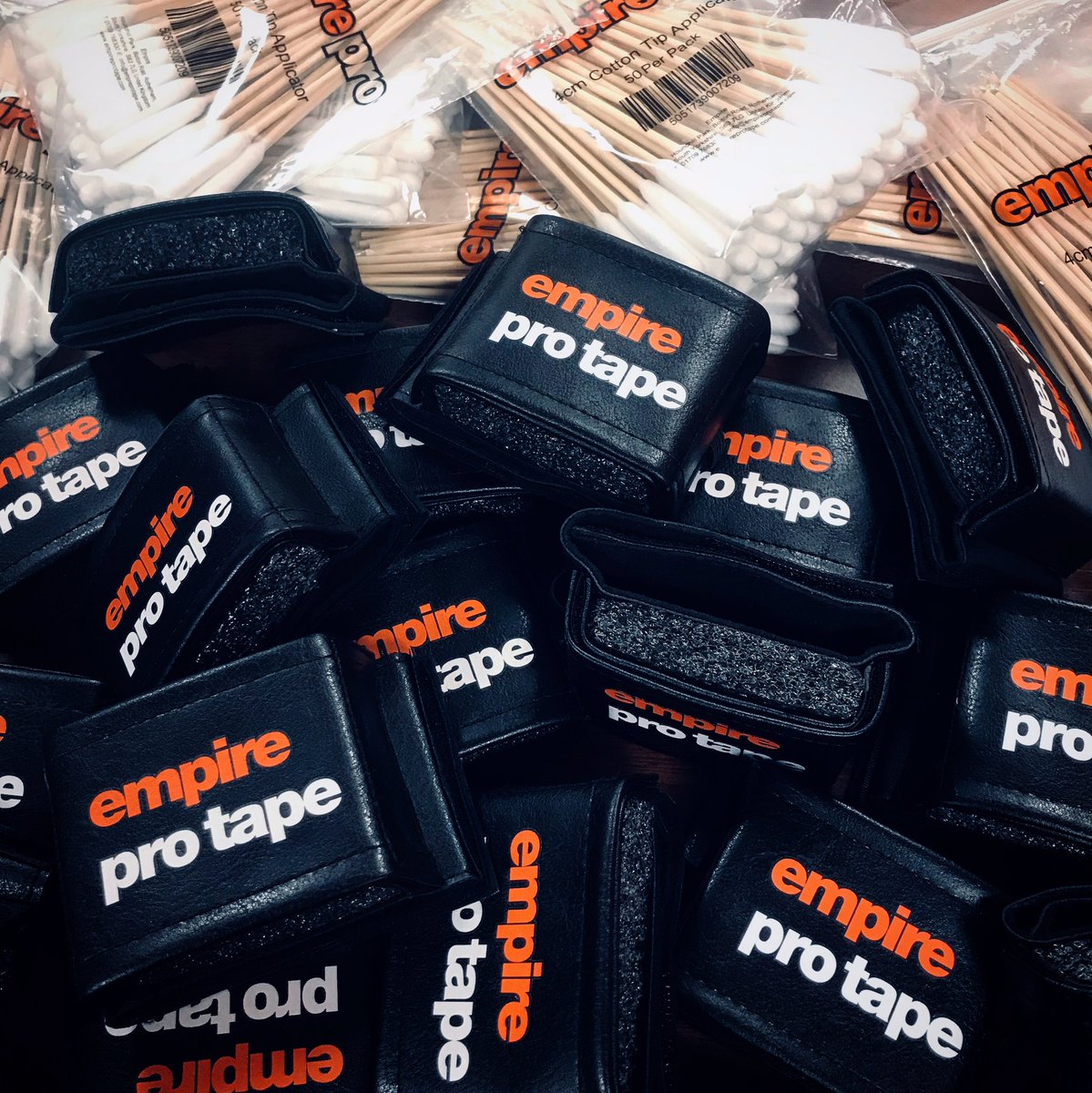 EmpireProTape's tweet photo. *NOW IN STOCK* the new Empire Pro Utility Wristbands, low profile design with extended hook and loop fastening strap. Each wristband comes with 50 free Empire Pro Cotton Tip Swabs #empirepro #trustedbrand #cutmanessentials #empireprotape #tapeofchampions https://t.co/PBgyxvlitG