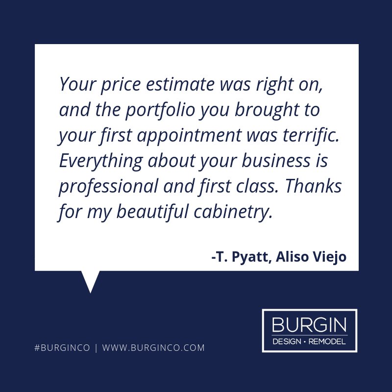 BurginCo's tweet photo. We value our clients and love hearing what they have to say! #TestimonialTuesday #BurginCo #DesignBuild #OCRemodeler #AlisoViejo #LuxuryKitchen #LuxuryBath #Renovation https://t.co/TbDDDaKuX4