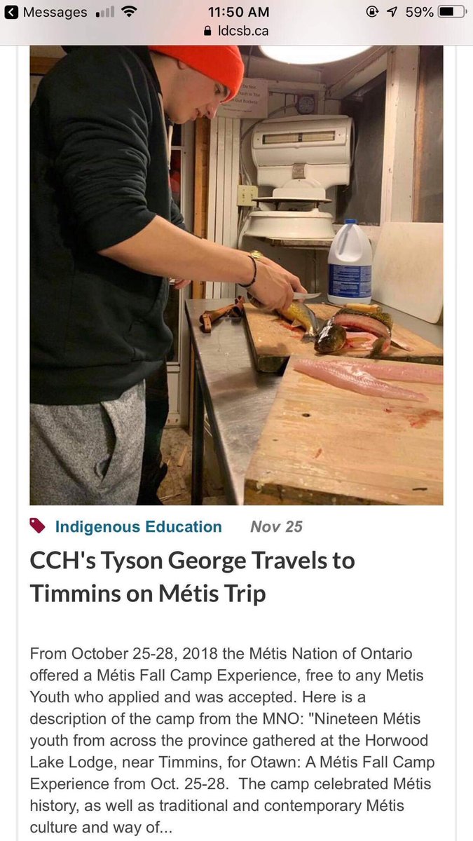 cchstudco's tweet photo. Catholic Central is very proud of Tyson George for his leadership on the Métis trip to Timmins. #Family #CrusaderPride ⁦@LDCSBSchools⁩ https://t.co/X8tCoyUZ58