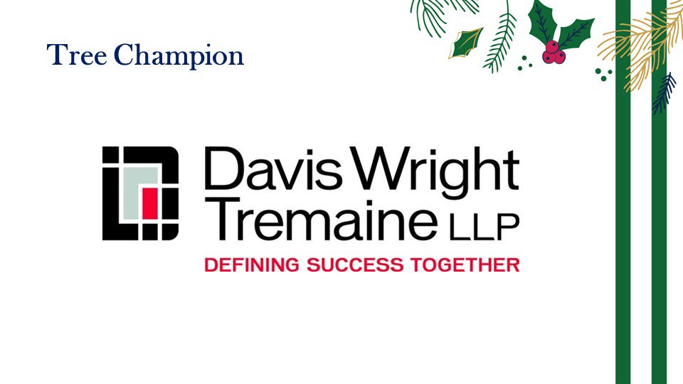 OTreesSeattle's tweet image. Thank you to our one and only Tree Champion Sponsor @DWTLaw! Tomorrow night, every time a tree sells for $5,000 or more Davis Wright Tremaine will donate $2,500, up to $30,000. Thank you for your generous support for so many years! #otrees #treechampion#sponsorthankyou