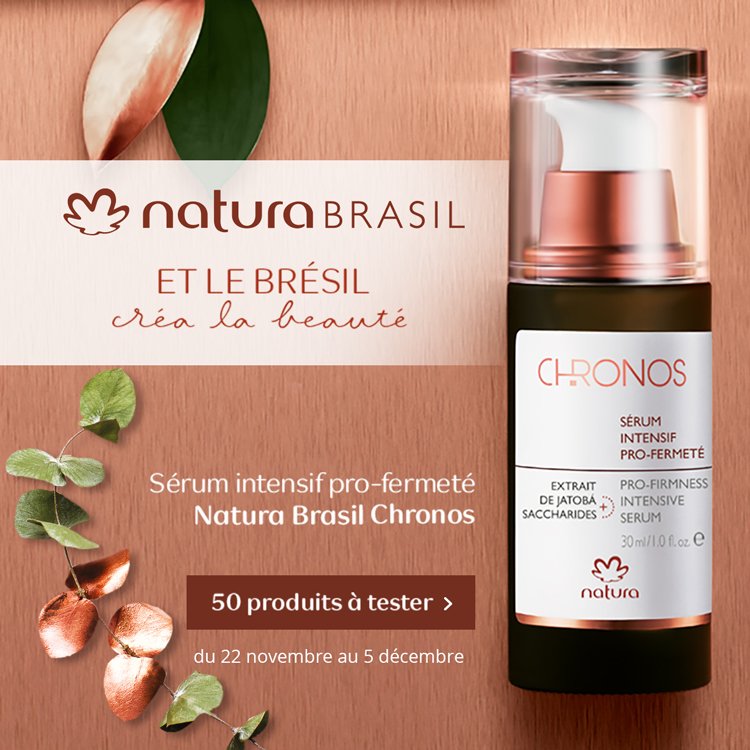 Tentez de faire partie des 50 chanceuses qui testeront le Sérum Intensif Pro-fermeté Chronos NATURA BRASIL. Profitez-en, c'est gratuit ! bit.ly/2Se8H9q
