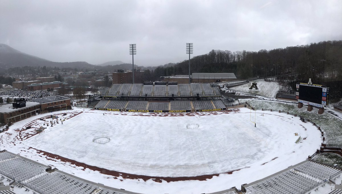 appstatesports's tweet photo. Snow Belt Championship, anyone? 🏈❄️ #SunBeltFB https://t.co/uptvFMn65M