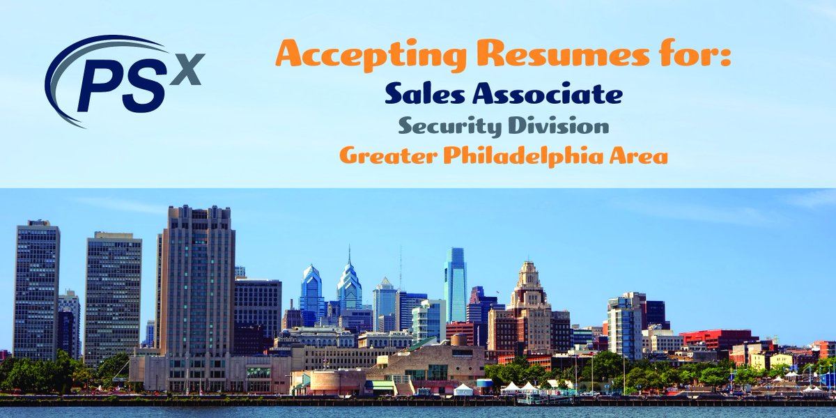 psxgroup's tweet photo. We are accepting #resumes for a Sales Associate, Security Division in the Greater Philadlephia area. Apply today! https://t.co/mlX76u1Fmb https://t.co/OmVLBRxX4G