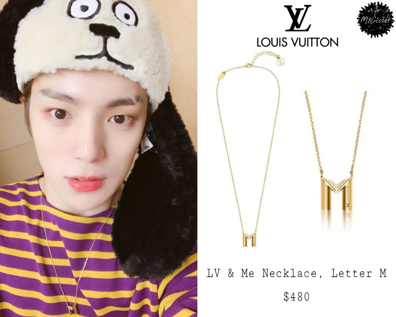 MonstaX Closet on X: 181126 Twitter Update LOUIS VUITTON LV & Me  Necklace, Letter M $480 🎁:yooouun ▶️ #민혁 #MINHYUK  #몬스타엑스 #MONSTA_X #MXCloset_Minhyuk  / X