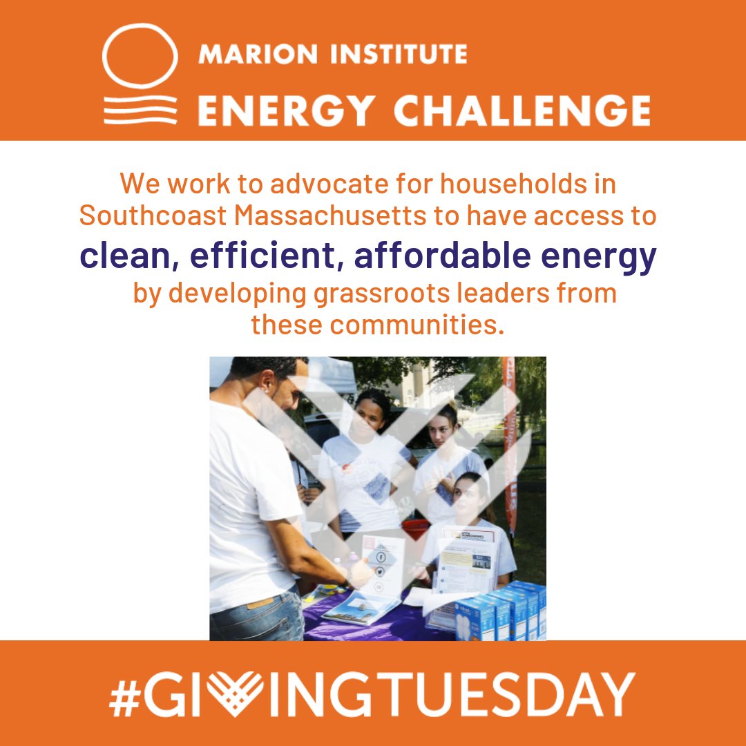 SC_Energy_Chall's tweet photo. On this #GivingTuesday, we are asking for your support and donations to our annual fund so we can continue to advocate for Southcoast clean energy. Find our fundraiser on the Marion Institute page and help us reach our goal of 1,993! https://t.co/x13wMkfLwj