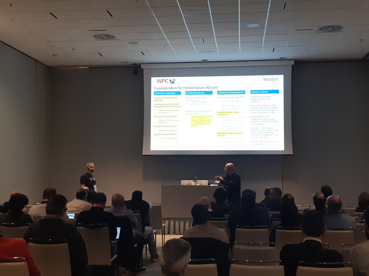 <a href="/setol0/">Andrea Mennuni</a> e <a href="/ilsensa7/">Michele Sensalari | MVP Security</a> on stage a #wpc18it spiegano i vantaggi di #ModernWorkplace #microsoft365 per il management di PC e Device. Grandi!