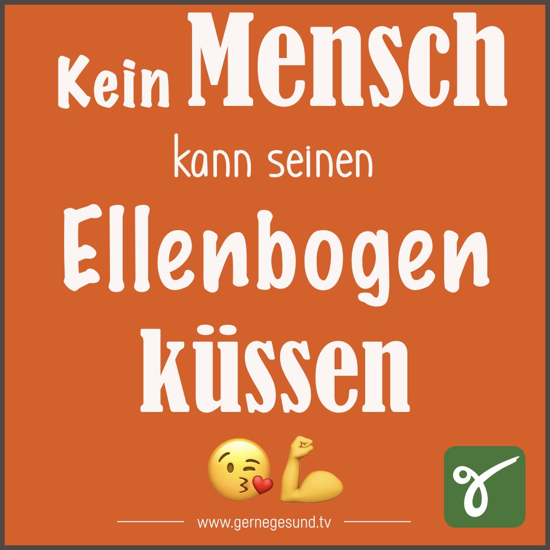 Gesundheitswissen ToGo☝🏻
Wer kann seinen eigenen Ellenbogen küssen?
#gernegesund