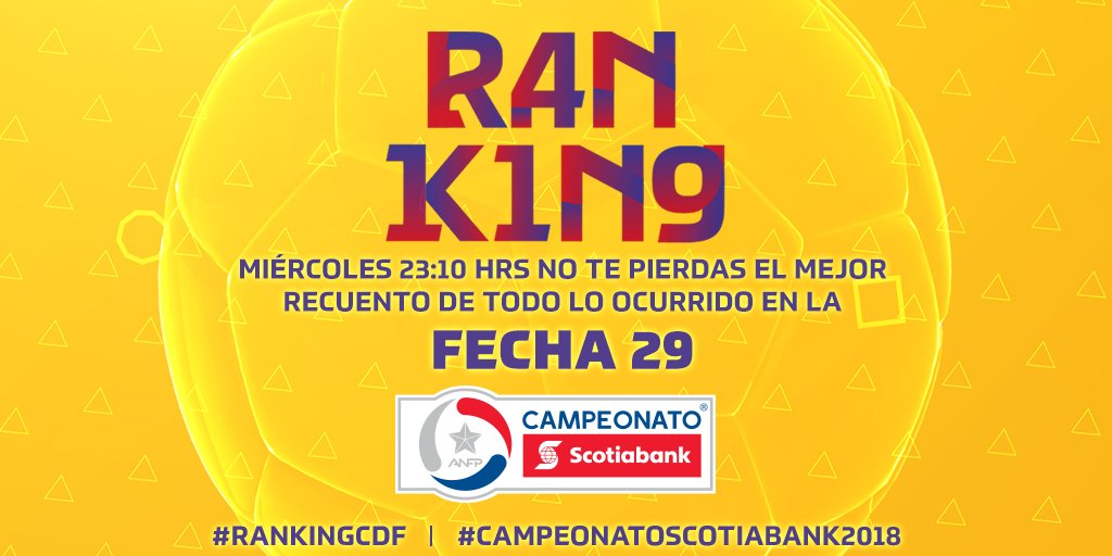 TNTSportsCL's tweet photo. ¡Miércoles 23:10 horas!
Te invitamos a disfrutar de los mejores Goles, Atajadas, Casi gol, Asistencias, Faltas y Bloopers que nos dejó la fecha 29 del #CampeonatoScotiabank2018 🏆⚽
Comenta con #RankingCDF https://t.co/IIKTiQV29d