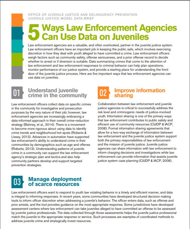 StatBB's tweet image. Juvenile Justice #ModelData Resource: 5 Ways Law Enforcement Can Use Data on Juveniles bit.ly/2E0x5Ze @OJPOJJDP @TheIACP @NCJFCJ @JJIEnews @ChronicleSC @NJJNetwork