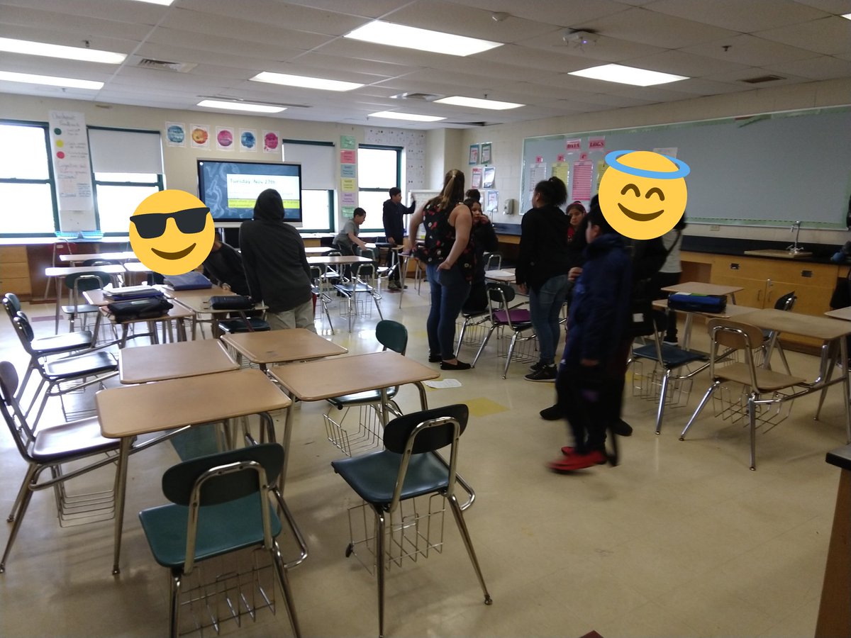 juliem_coach's tweet photo. Seating transitions can be easy - on the second day with this new routine, 6th grade students moved desks to their group positions in the first 2 minutes of class! Way to go Ms. Gibbons @DelSestoMiddle #faweo @BasecampNe #basecampne https://t.co/bAnyrmWyic