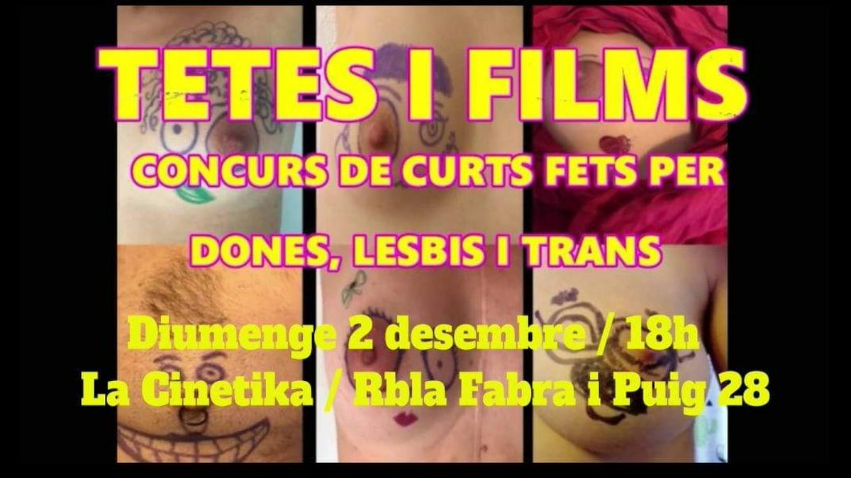 FFeministes's tweet photo. Els curts del 🔸TETES🔸 d'aquest any se salen!!!!! 😱🤘🏾🎥💜
Us esperem diumenge bandidxs! https://t.co/p90zeTIMCa