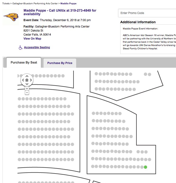 Gallagher Bluedorn Performing Arts Center Seating Chart