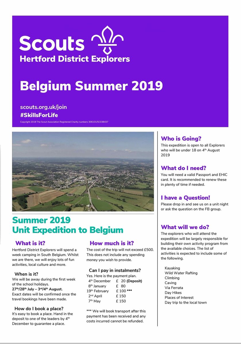 istari_esu's tweet photo. 🚨KLAXON🚨 
Big News as we announce our summer expedition for 2019! Following on from 2016 success with a #youshape activity plan, great location and great people; get your deposit in early to learn more great unique #skillsforlife! @HertsScouts @CCHertsScouts #hertsbelgium2019 https://t.co/jYjds5u4db