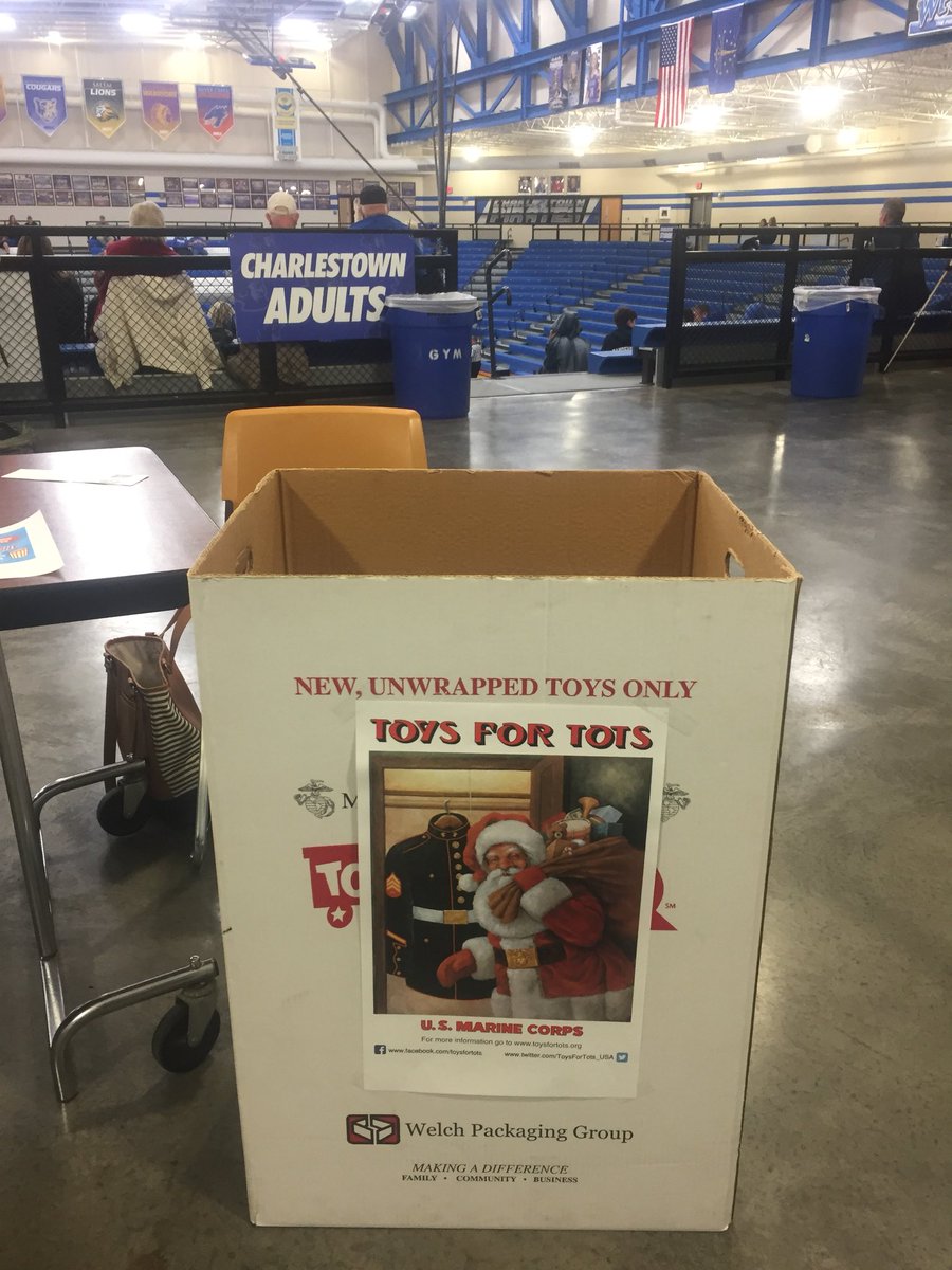 Come see us tonight at the boys basketball game.. bring a new toy or book and get a free bag of popcorn.  #toysfortots