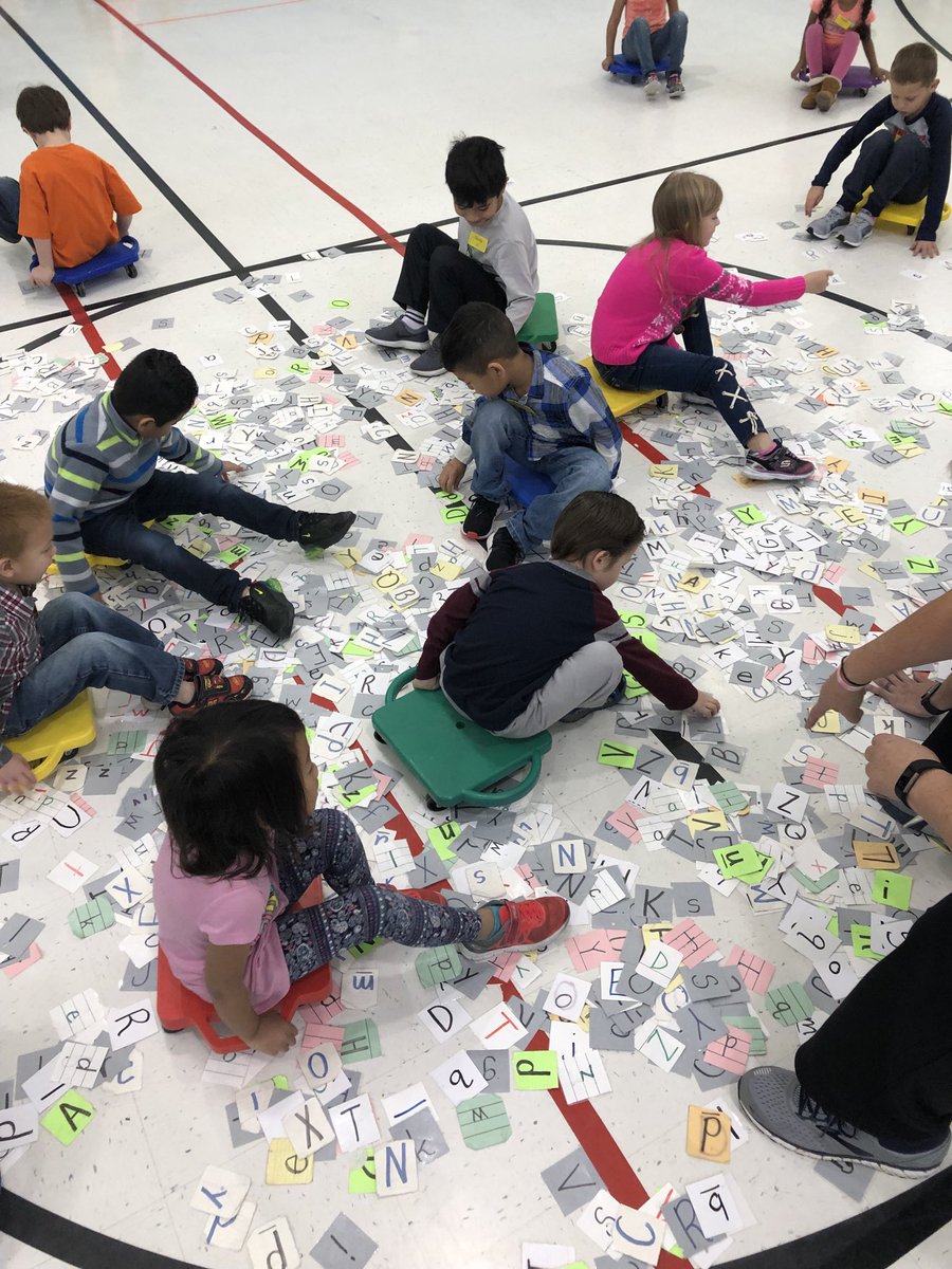 MmvAntony's tweet photo. Kinder scooters and letters! Academic support activities in the gym @MissMayVernon #mmvPE https://t.co/ZdXjUsKJlQ