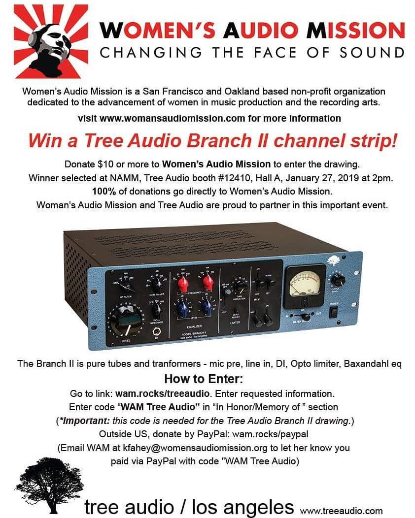 HeyTreeAudio's tweet photo. Support @womensaudio and you might win a #TreeAudio Branch II channel strip. 
https://t.co/f6qkJVhpOo

#GivingTuesday #WomenInSound https://t.co/e0NuevQTHO