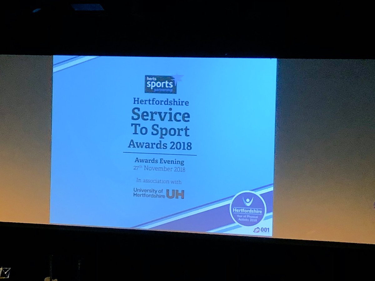 Here at the <a href="/sportinherts/">Herts Sport & Physical Activity Partnership (HSP)</a> “Service to Sport” Awards, with <a href="/tringathletic/">Tring Athletic FC</a> and <a href="/tringtornadoes/">Tring Tornadoes</a>. A big night for all involved in sport in <a href="/DacorumBC/">Dacorum Council</a>