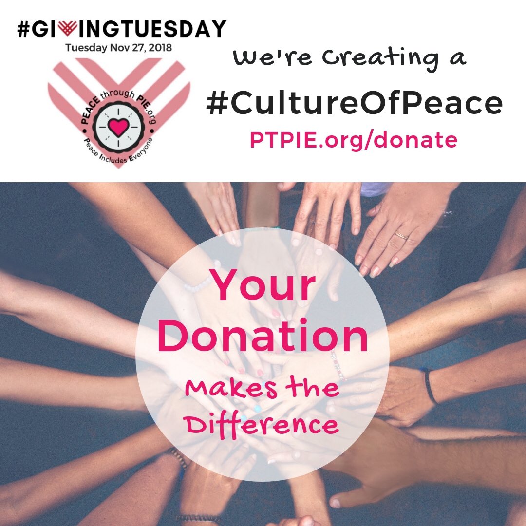 PEACEthroughPIE's tweet photo. Think of @PEACEthroughPIE on this #GivingTuesday. Your donation makes the difference in supporting our programs that create a #CultureOfPeace — Our solution to the emotional and physical forces that impact our lives everyday. https://t.co/d5R1nZpcDm https://t.co/niGCadHROt