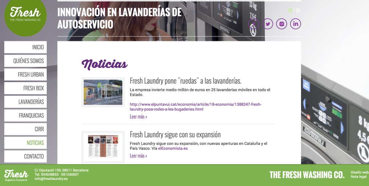 FreshWashingCO's tweet photo. Si quieres estar al día de todas nuestras novedades, consulta nuestra sección de noticias ➡ https://t.co/sK9iZhmJOo https://t.co/fOnaS6pCaW
