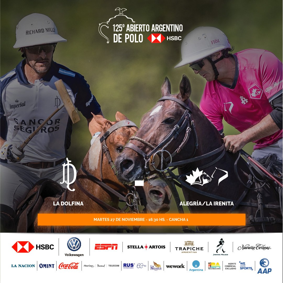 asocdepolo's tweet photo. #TripleCorona2018
#125AbiertoArgentinoHSBC

En minutos, en la cancha 1, se cierra la fecha 5 con el encuentro que jugarán @LaDolfinaok vs. @AlegriaPolo @LaIrenitaPolo . Los jueces serán Gastón Lucero y Jason Dixon. Árbitro: Martín Pascual.

Foto: @MatCallejo 

#SomosPolo https://t.co/nMC2u7iFjC