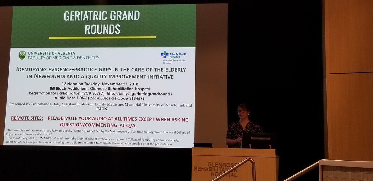 KT_Alberta's tweet photo. Happening NOW! #META2018 spin off event with Dr. Amanda Hall on lessons learnt in translational research and quality of care from our colleages in NL! Great turn out from the Glenrose Rehabilitation Hospital! @AbSPORU_KT @MUN_PHRU https://t.co/9fPVSptIar