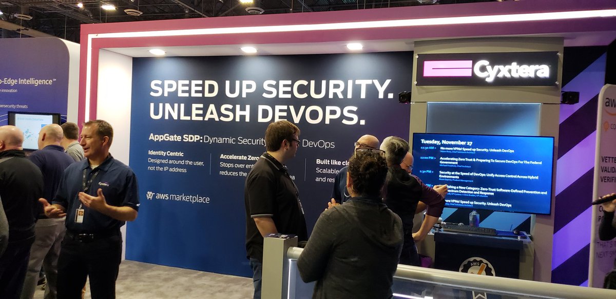 rvilladiego's tweet image. @cyxtera at #AWSreInvent2018. Speep is the game. #speedupsecurity #unleash #DevOps