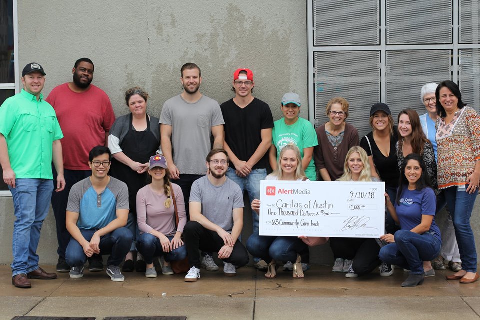 alertmedia's tweet photo. Through our community service program, AlertMedia gives back to a different organization in our community every quarter with volunteerism and donations. To learn more about joining a team that values giving back to our community, check out our careers page. #GivingTuesday https://t.co/C0qdEZ5bCU