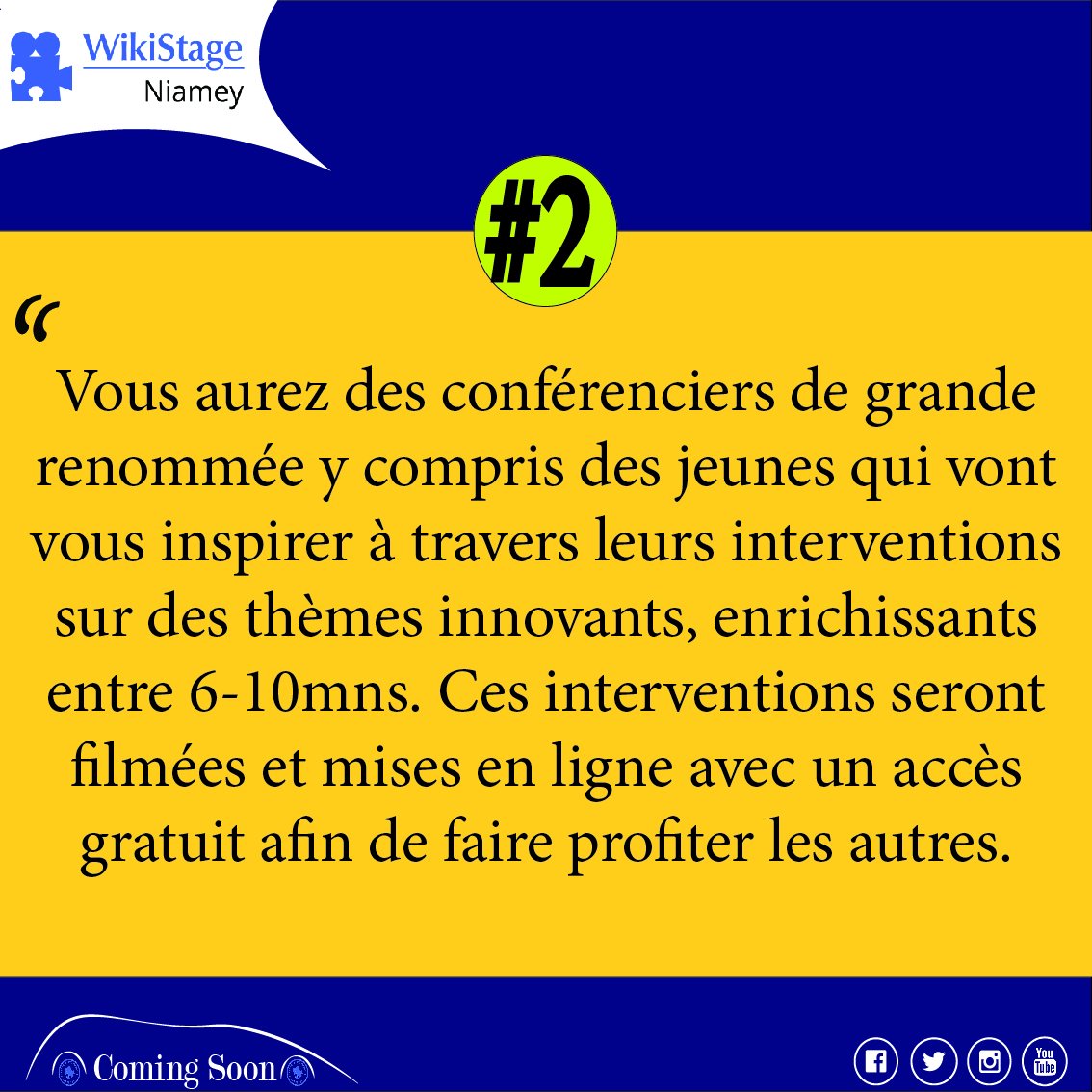 NiameyWikistage's tweet photo. {#AboutWikiStage}_#2
🔷🔹Informations🔹🔷
Quoi de plus excitant que d'assister à une conférence internationale organisée en plus par des jeunes pour la 1ère fois au 🇳🇪 ?🤔
La réponse sera à la #AWS N° 3
#WikiStageEvent #FirstÉdition
#IdeasForChange #WikiStageNiamey https://t.co/3EvsCt3bEP