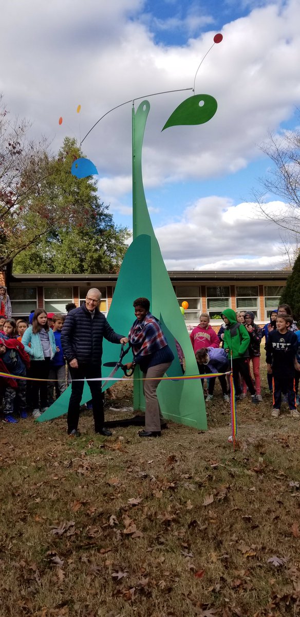We had a great ribbon cutting/dedication for our beautiful art sculpture that was created by local artist Guy Solie. It’s a beautiful addition to our school grounds!