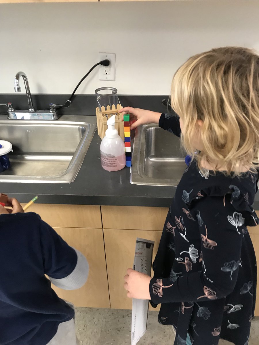 lowelldc's tweet photo. Our K kids did an awesome job of measuring different objects in our classroom! Is your cube tower longer or shorter than what you measured? #YAY_4_K https://t.co/dAl9gjvg4W