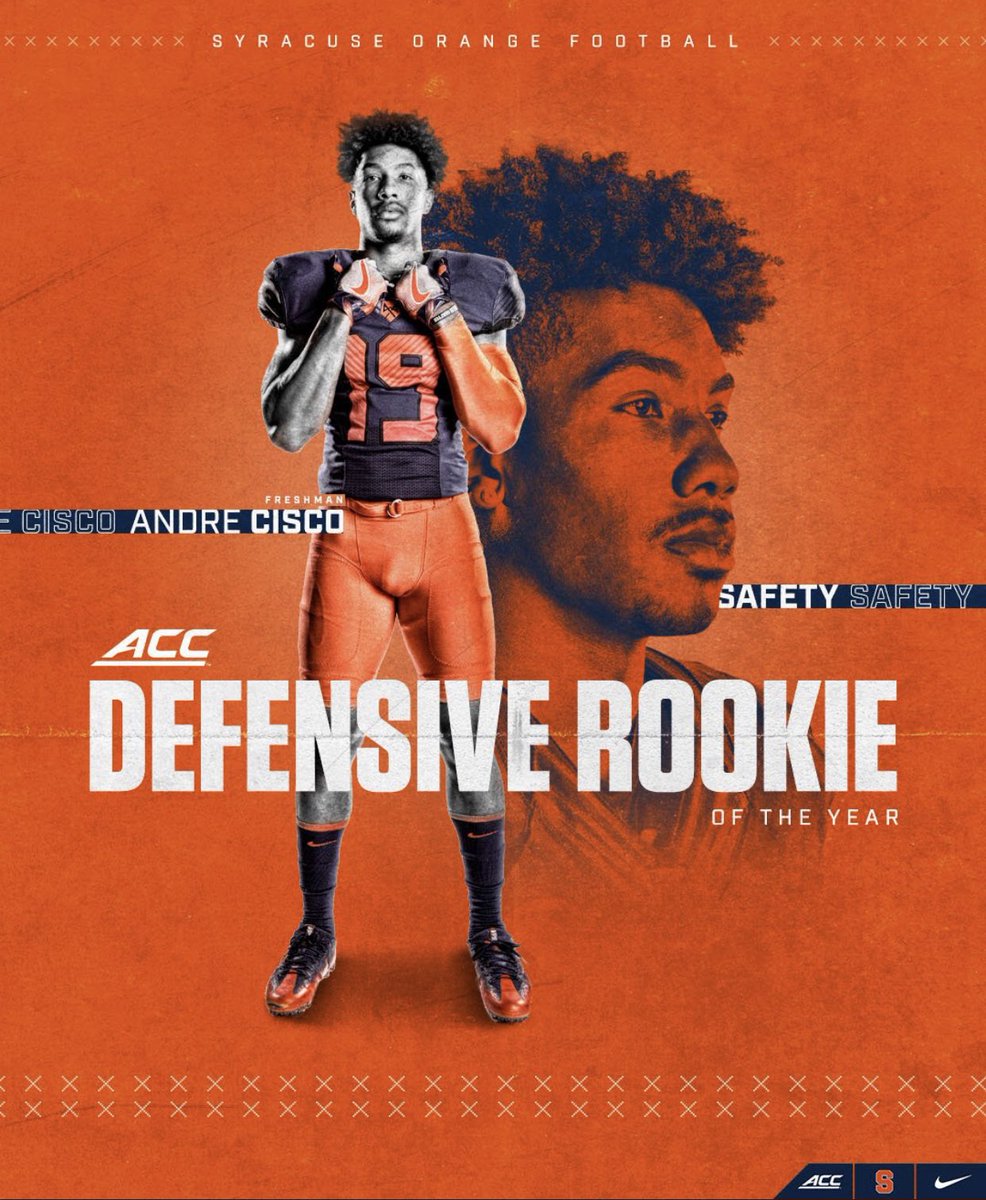 Coronafit's tweet photo. Congratulations πΎππ β¦@CuseFootballβ© and #AndreCisco of Defensive ROY #cusenation https://t.co/UXAJYunLGR