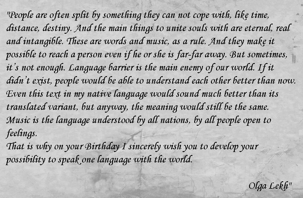 Birthday wishes by Olga Lekh
#ToMylesKennedy_FromRussiaWithLove 
#MylesKennedyBirthday