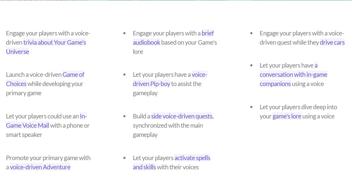 PhonalTech's tweet photo. FYI I've collected a series of concepts (Part 1) for the #voicedriven #games.
Feel free to use and comment :)
P.S. As I'm an apologist of the #crossplatform #gaming approach, there are options to augment PC/console games with a voice-driven experience https://t.co/wcn1r841B4