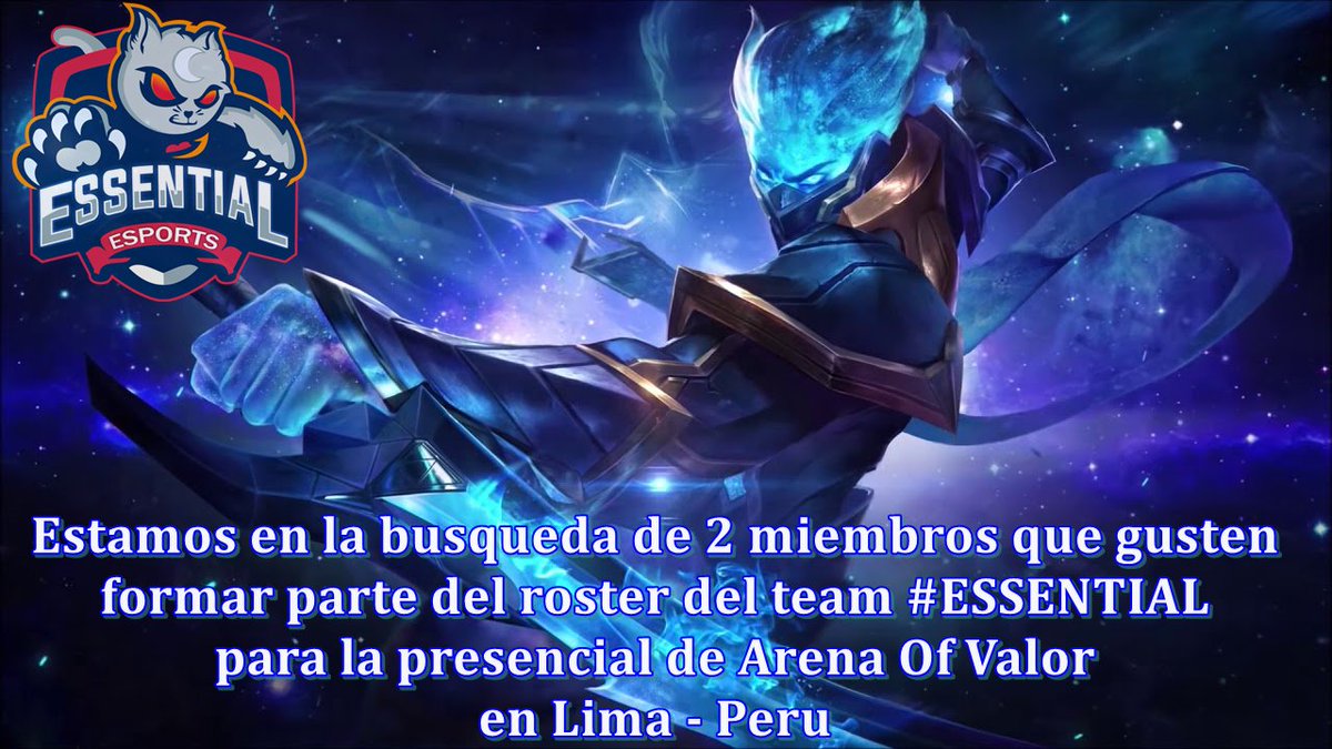 IsensationEs's tweet photo. ✍ Requisitos ✍ 

👉 Diamante III a mas
👉 Que maneje  ADC Y GUERREROS
👉 Que radique en la ciudad de Lima - Perú 🇵🇪
👉 Uso del discord y disponibilidad para entrenamientos .

#ArenaOfValor #ESSENTIAL #ESS  

@FichajesAoVLAT  @Fichajes_AoV  @LaTam_AoV
 
@AovComunidad https://t.co/kl9ORx8jp3