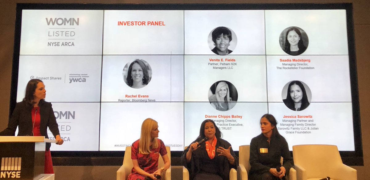 tycely's tweet photo. Thanks Rachel Evans of @business for facilitating an informational & inspiring convo. On #GivingTuesday & every day, @YWCAUSA #WOMNetf by @ImpactETFs tracks the @MorningstarInc Women’s Empowerment Index & allows capital markets to eliminate racism & empower women. #InvestInWomen https://t.co/mjgofSmyeA