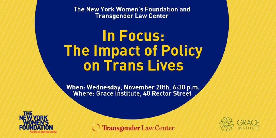 ArcusLGBTQ's tweet photo. Live in #NewYorkCity? Join @TransLawCenter, @imarajones and @NYWomensFdn TOMORROW for a conversation about the impact of policy on #transgender lives. RSVP: https://t.co/BOGZ3nX4Tw https://t.co/hAGQa7G2cH