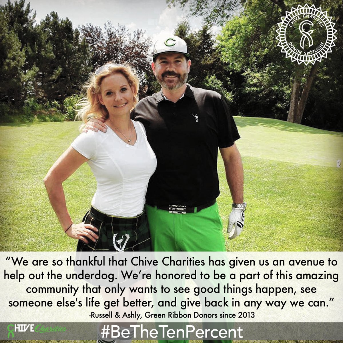 ChiveCharities's tweet photo. We love it when giving is a family affair! Russell &amp; Ashly have been green members since 2013 &amp; have made it to 3 Galas because they love seeing their donations at work firsthand. You can become a monthly donor like these two cuties at https://t.co/tMEMwKMvgx. #BeTheTenPercent https://t.co/j6yLsNpVh5