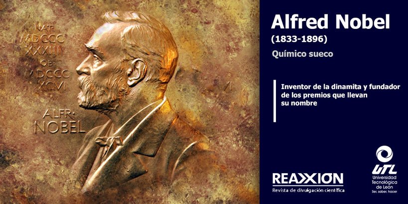 ReaxionUTL's tweet photo. Recordamos a Alfred #Nobel, químico sueco inventor de la dinamita y fundador de los premios que llevan su nombre. #NobelPrize #Paz #Ciencia #literatura https://t.co/Sm0CwpaEr6